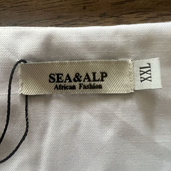 New Sea & Alp African Fashions White Tunic, Size XXL - Picture 4 of 9